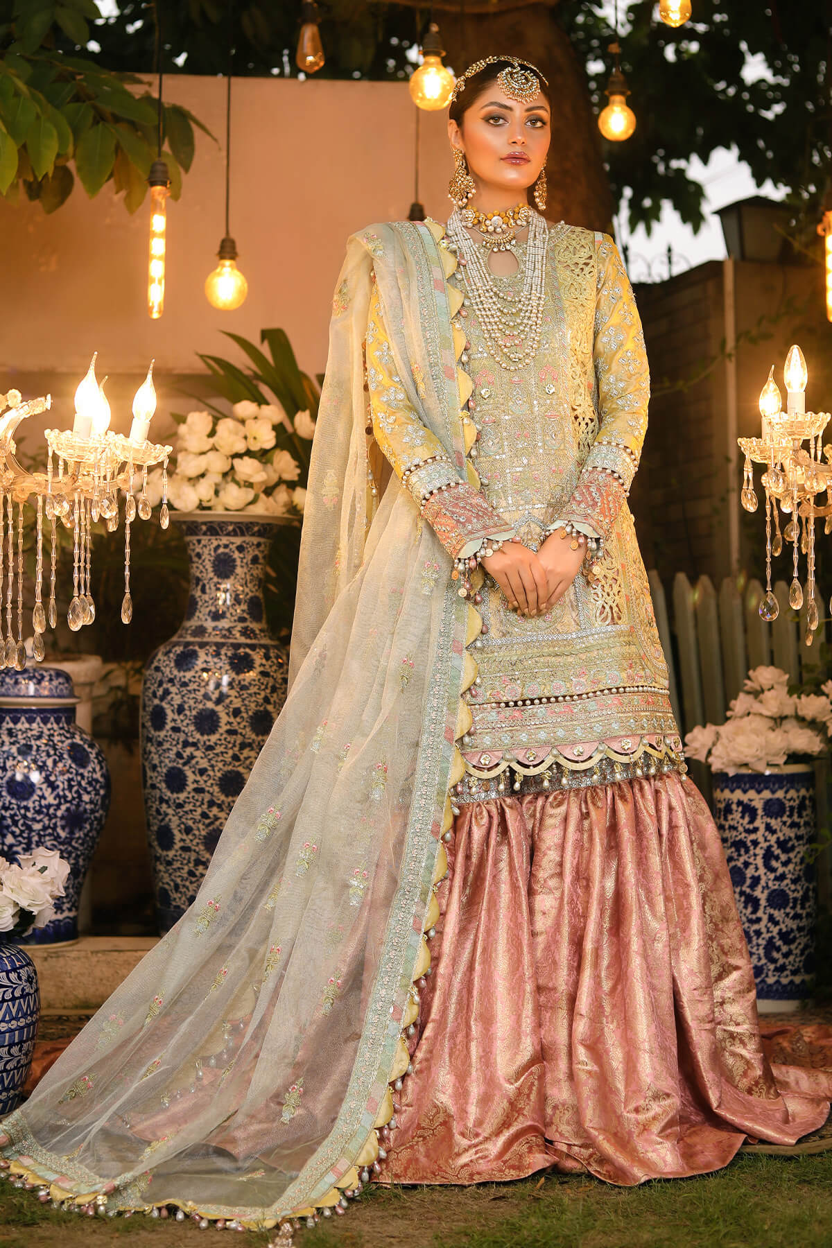 Raeesa Premium | Wajadan | WD-4 Lemon Chiffon