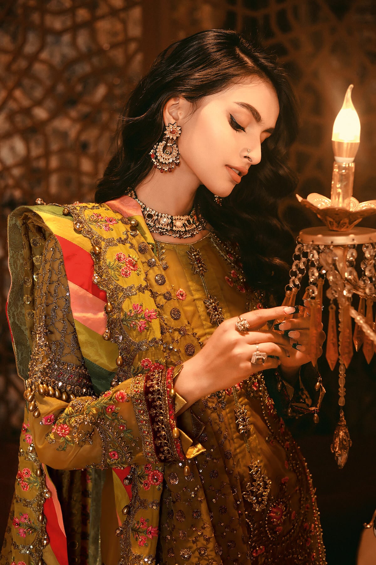 Raeesa Premium | Nooraniat | D2-Olive Green